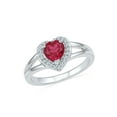 thumbnail image 1 of 0.07 CTTW STERLING SILVER LAB CREATED RUBY HEART   RING, 1 of 5