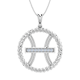 thumbnail image 1 of 0.07 Carat Diamond Zodiac Sign Pisces Pendant Necklace in 925 Sterling Silver, 1 of 1