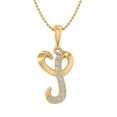 thumbnail image 1 of 0.08 Carat Diamond Heart Initial S Letter Pendant Necklace in 14K Yellow Gold (with Silver Chain), 1 of 4