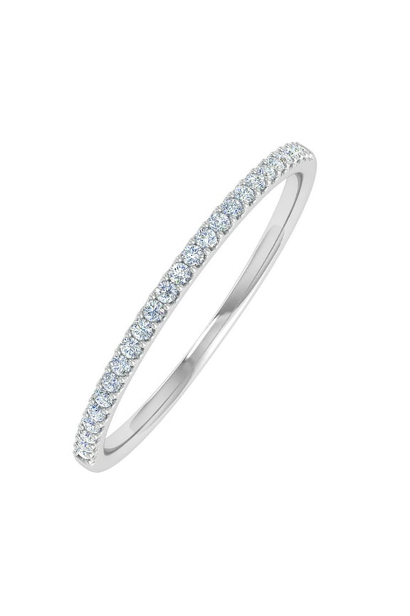 0.08 Carat Diamond Wedding Anniversary Stackable Ring in 925 Sterling Silver (Ring Size 5)