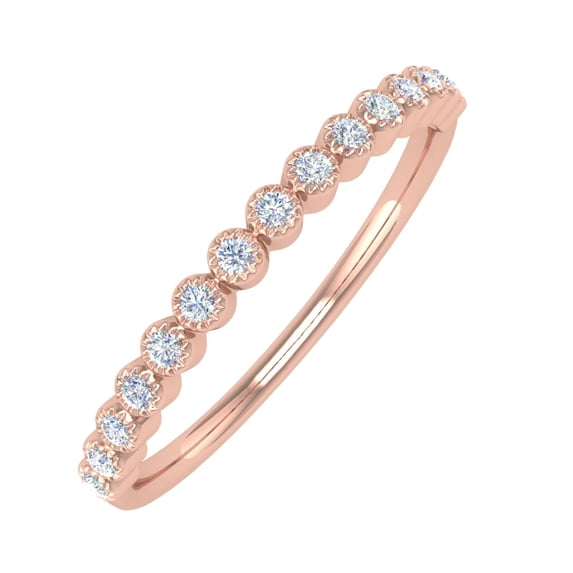 0.08 Carat Diamond Wedding Band Ring in 10K Rose Gold (Ring Size 7)