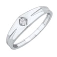 thumbnail image 1 of 0.08 Carat Men's Diamond Wedding Band Ring in 14K White Gold (Ring Size 8) (SI1-SI2 Clarity), 1 of 4