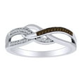 thumbnail image 1 of AFFY 0.08 Carat Round Shape White & Brown Natural Diamond Infinity Anniversary Ring In 10K Solid White Gold Ring Size-8, 1 of 1