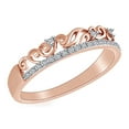 thumbnail image 1 of AFFY 0.08 Cttw Round Cut White Natural Diamond Filigree Stackable Ring In 10k Solid Rose Gold Ring Size-6, 1 of 1