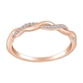 thumbnail image 1 of AFFY 0.08 Cttw Round Cut White Natural Diamond Stackable Twisted Ring In 10K Solid Rose Gold Ring Size-6, 1 of 1