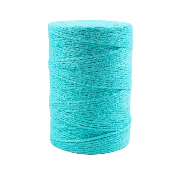 0.08" x 656ft Natural Jute Rope, 3 Ply Jute Twine for Crafts Garden Tying and Rustic Gift Wrapping, Eco Friendly Biodegradable Strong Natural Fiber Rope, Blue, By Harlik