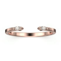 0.08ct Marquise Cut Diamond Moissanite Open Design 18K Rose Gold Over Silver Wedding Band