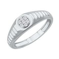 thumbnail image 1 of 0.09 Carat Men's Diamond Wedding Band Ring in 14K White Gold (Ring Size 4.5) (I1-I2 Clarity), 1 of 4
