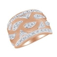 thumbnail image 1 of AFFY 0.09 Cttw Round White Natural Diamond Fashion Ring in 14k Rose Gold Over Sterling Silver Ring Size : 10.5, 1 of 1