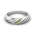 thumbnail image 1 of 0.09 Ctw Round Peridot 925 Sterling Silver Three Stone Stackable Women Valentines Day Gifts Ring, 1 of 3