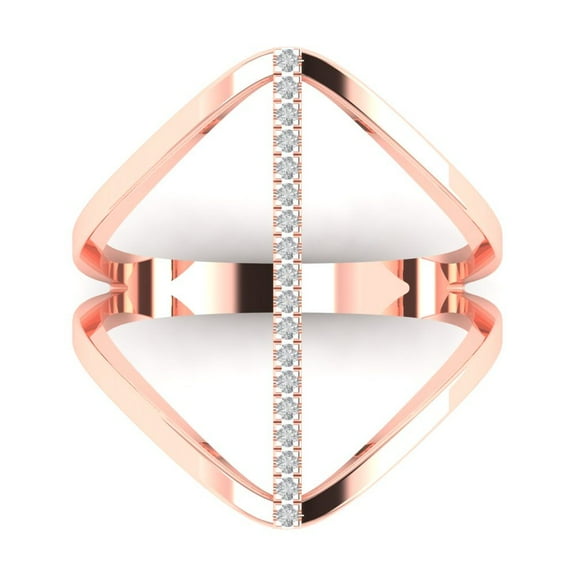 Statement Engagement Ring for Women - 0.09ct Moissanite in 14K Rose Gold Promise Ring