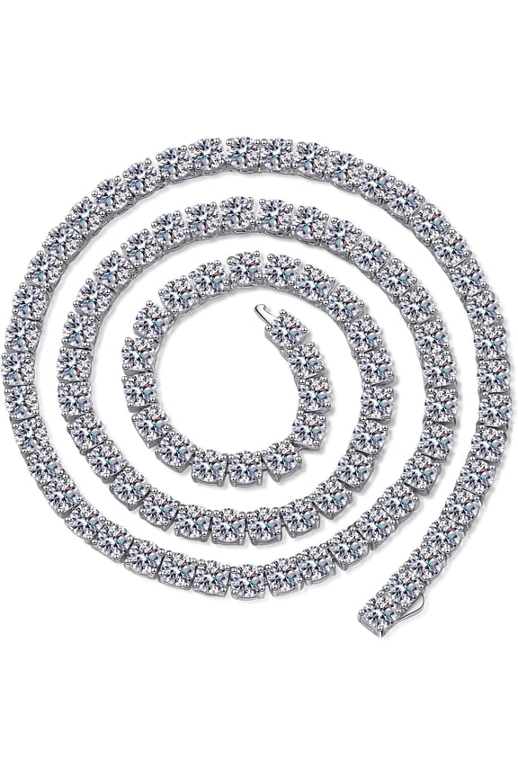 0.1-0.3 Carat Moissanite Tennis Necklace for Women Moissanite Chain Mens Moissanite Necklace for Men 925 Sterling Silver Diamond Tennis Necklaces Diamond Tennis Chain for Men