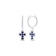 thumbnail image 1 of 0.1 CTW Diamond Ana Mens 0.33 CT Red Natural Gem Dangling Cross Earring, 1 of 1