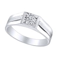 thumbnail image 1 of AFFY 0.1 Carat (Cttw) Round Natural Diamond Mens Engagement Wedding Ring 14K Solid White Gold (I-J Color, I2-I3 Clarity) Ring Size-12.5, 1 of 1