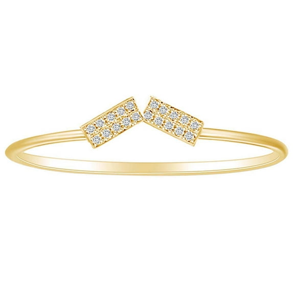 AFFY 0.1 Carat (Cttw) Round White Natural Diamond Square Engagment Ring 14K Solid Gold (I-J Color ,I2-I3 Clarity ,0.1 Carat (Cttw) Ring Size-5