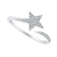thumbnail image 1 of AFFY 0.1 Carat (Ctw) Round Shape White Natural Diamond Solitaire Star Engagement Ring In 14k White Gold Ring Size-12.5, 1 of 1