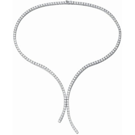 0.1 Carat Moissanite Tennis Necklace for Women 3MM Tennis Necklace Diamond Tennis Chain 925 Sterling Silver Necklace for Women Wedding Bridal Necklace Moissanite Diamond Chain