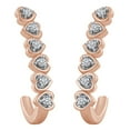 thumbnail image 1 of AFFY 0.1 Carat (cttw) Round Shape White Natural Diamond J Heart Hoop Earrings 14k Solid Rose Gold, 1 of 1