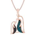 thumbnail image 1 of 0.1 Ct Round Blue & Black Natural Diamond Penguin Pendant In Sterling Silver, 1 of 2
