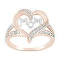 thumbnail image 1 of AFFY 0.1 Cttw Round Natural Diamond Two Tone Heart Ring In 14k Rose Gold Over Sterling Silver-14, 1 of 1