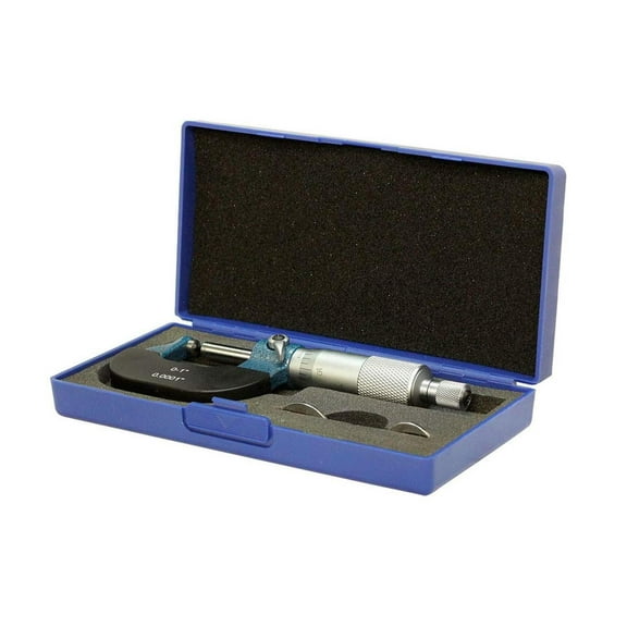 0-1 Inch Precision Dual Anvil Micrometer Pipe Tube Round Carbide .0001 Inch Graduation