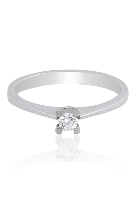 0.1 TCW Solid 18 Kt White Gold SI Clarity HI Color Diamond Solitaire Rings best jewelry shop in india