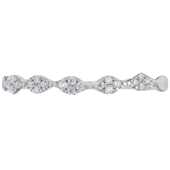 0.1 ct Brilliant Round Cut Synthetic Moissanite 18K White Gold Stackable Band SZ 7.75