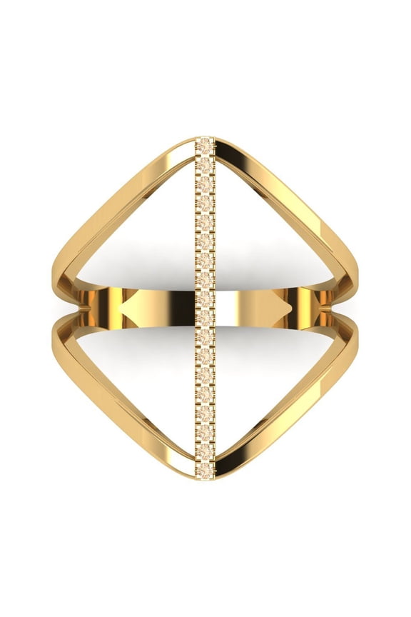 Statement Engagement Ring for Women - 0.09ct Natural Morganite in 14K Yellow Gold Promise Ring