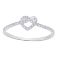 thumbnail image 1 of AFFY (0.1 cttw) Round Shape White Natural Diamond Infinity Heart Ring In 10k White Gold Ring Size-7.5, 1 of 2