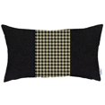 thumbnail image 1 of 0.1 x 12 x 20 in. Black & Yellow Houndstooth Zippered Handmade Polyester Lumbar Pillow Cover, 1 of 1