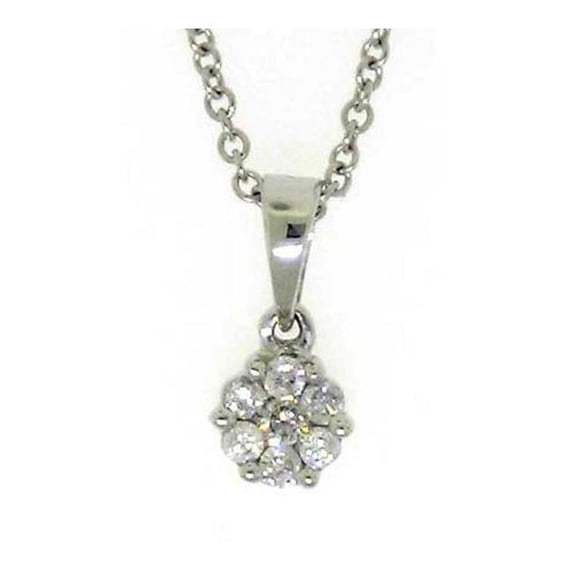 0.10 CTW Round Diamond Ladies Flowr Pendant