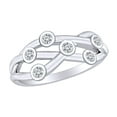 thumbnail image 1 of AFFY 0.10 Carat (Ctw) Round Shape White Natural Diamond Bubbles Engagement Ring In 10k Solid White Gold Ring Size-8, 1 of 1