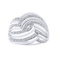 thumbnail image 1 of AFFY 0.10 Carat Round White Natural Diamond Swirl Engagement Ring In 10K Solid White Gold Ring Size-9, 1 of 1