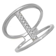 thumbnail image 1 of 0.10 Carat (ctw) 10K White Gold Round White Diamond Ladies Anniversary Wedding Band Enhancer Guard Double Ring 1/10 CT, 1 of 4
