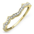 thumbnail image 1 of 0.10 Carat (ctw) 14K Gold Round Diamond Ladies Wedding Stackable Contour Guard Band 1/10 CT, 1 of 1