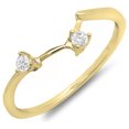 thumbnail image 1 of 0.10 Carat (ctw) 18K Yellow Gold Round Diamond Ladies Anniversary Wedding Ring Matching Guard Band 1/10 CT, 1 of 1