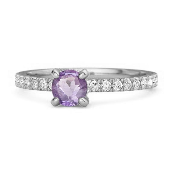 0.10 Ct Amethyst 925 Sterling Silver Bridal Women Valentines Day Gifts Ring Engagement Women Valentines Day Gifts Ring