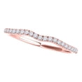 thumbnail image 1 of Mauli Jewels 0.10 Carat Curved Diamond Wedding Band for Women, Round White Diamonds, 14K Rose White Yellow Gold, Bridal Wedding Band, 1 of 6