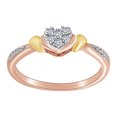 thumbnail image 1 of AFFY 0.10 Cttw Round White Natural Diamond Heart Promise Ring 10k Solid Rose Gold Ring Size-9.5, 1 of 1