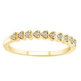 thumbnail image 1 of AFFY 0.10 Cttw Round White Natural Diamond Heart Stackable Band Ring In 10K Solid Yellow Gold-Ring Size-5, 1 of 1