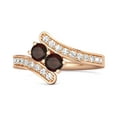 thumbnail image 1 of 0.10 Ctw Garnet 925 Sterling Silver Rose Plated Split Shank Bypass Valentines Day Gifts Ring, 1 of 3