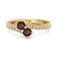 thumbnail image 1 of 0.10 Ctw Garnet 925 Sterling Silver Yellow Plated Split Shank Embrace Women Valentines Day Gifts Ring, 1 of 3