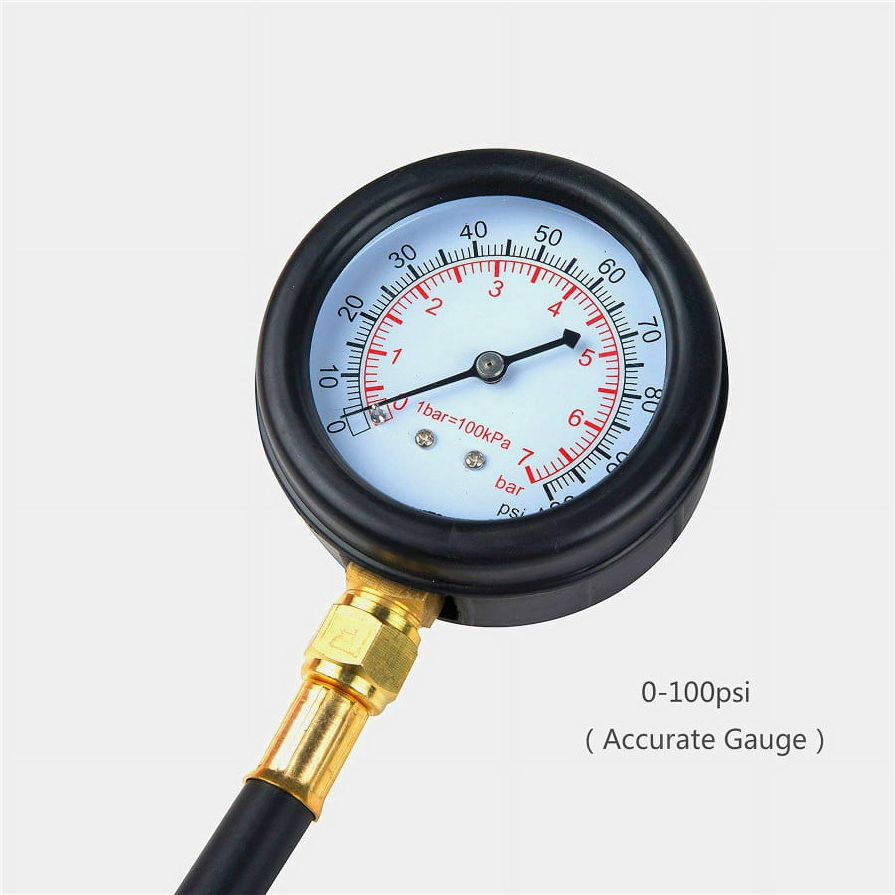 Fuel Injection Tester 0-100 PSI Vehicles Fuel Injection Pump Pressure Injector Tester Gauge ...