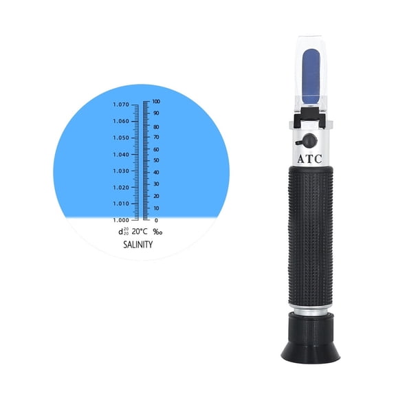 0-100% Salinity Refractometer ATC Handheld Optical Salometer Salt Tester for Seawater Aquaculture