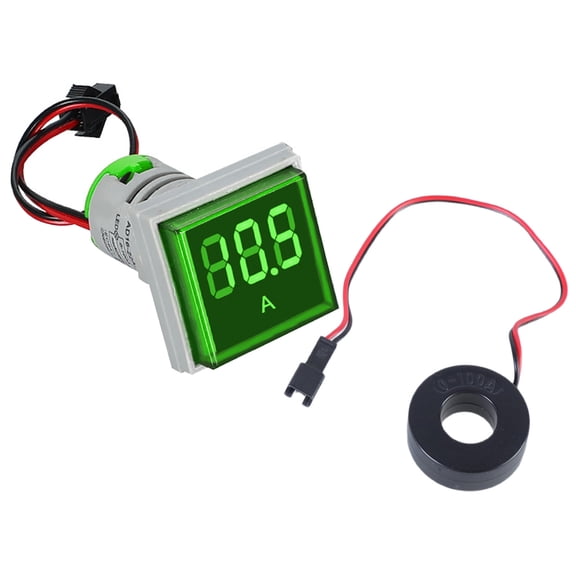 0-100A Current Detector Monitors Digital Ammeter AC100A Current Meter LED Backlit Screen Current Tester
