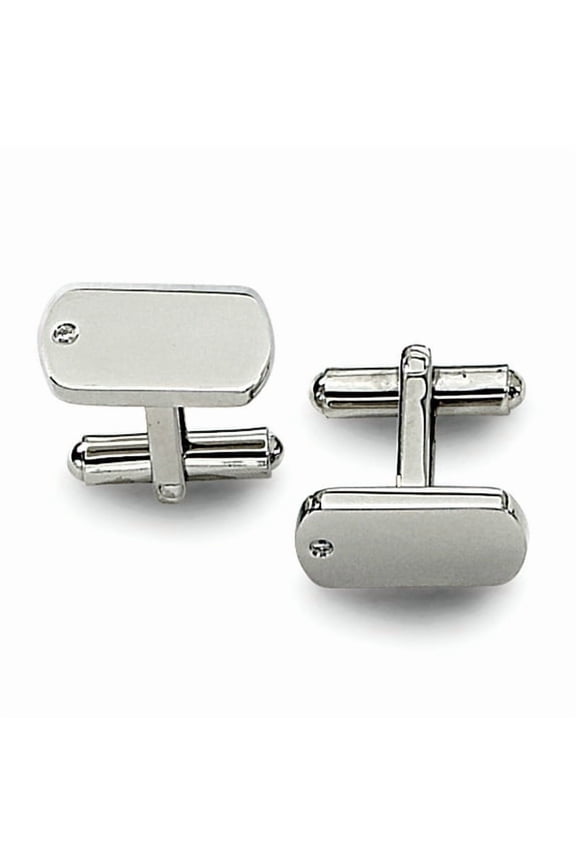 0.10Ct Round Cut Simulated Diamond Wedding Men's Charm Cufflinks 14K White Gold Plated 925 Sterling Silver
