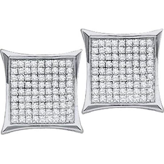 0.10Ctw Diamond Micro Pave Earrings - 10KWG