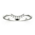 thumbnail image 1 of 0.10ct Crescent Diamond Moissanite 10k White Gold Wedding Band, 1 of 4