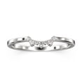 thumbnail image 1 of 0.10ct Diamond Moissanite 18K White Gold Over Silver Wedding Band, 1 of 4