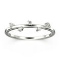 thumbnail image 1 of 0.10ct Round 5 Stone Diamond Moissanite 18K White Gold Over Silver Matching Band, 1 of 4